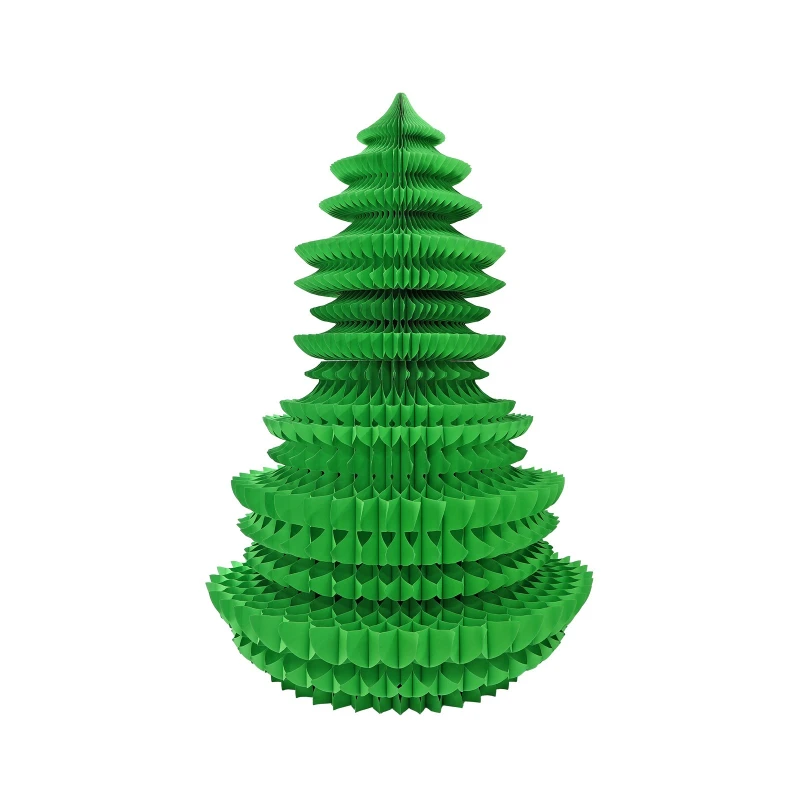 

New high-end paper art Christmas tree origami honeycomb foldable display photo props window home furnishings