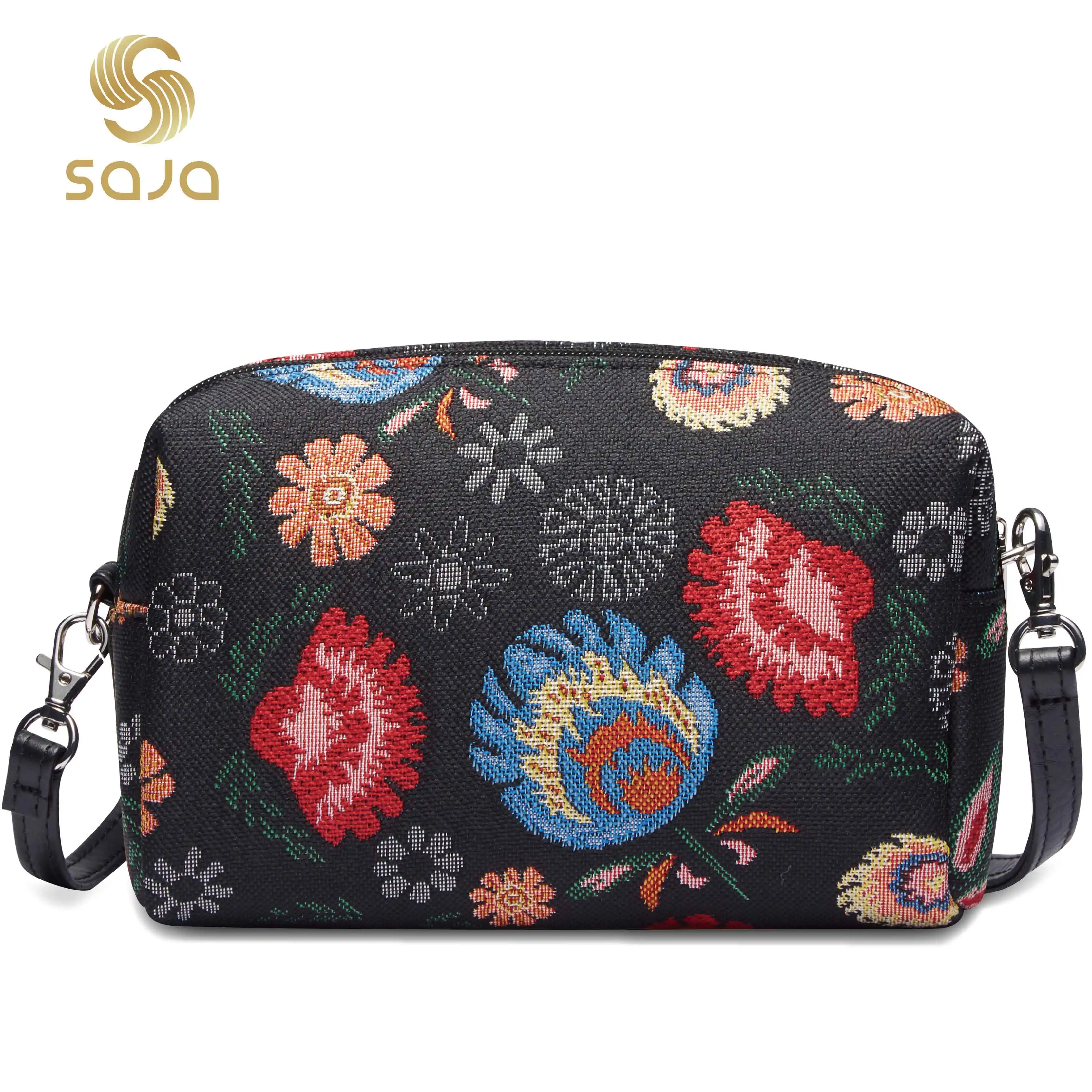 SAJA Tapestry Shoulder Bag Women's Bag Garden Flower Handbags Pouch Wallet Travel Bag For Women Female Tote Bag Mobile Phone Bag