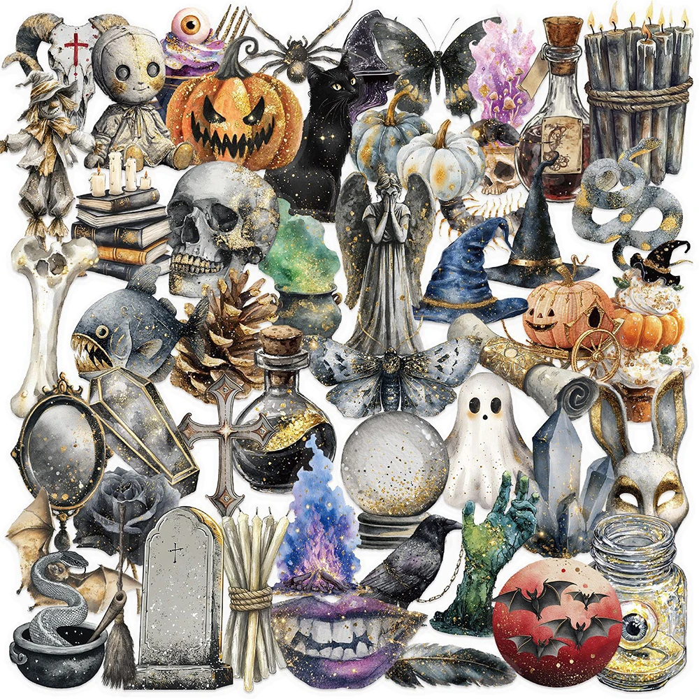 10/30/50PCS Transparente Unterseite Gothic Apotheker Aufkleber Ästhetische DIY Skateboard Fahrrad Wasserdichte Magie Cartoon Aufkleber Spielzeug