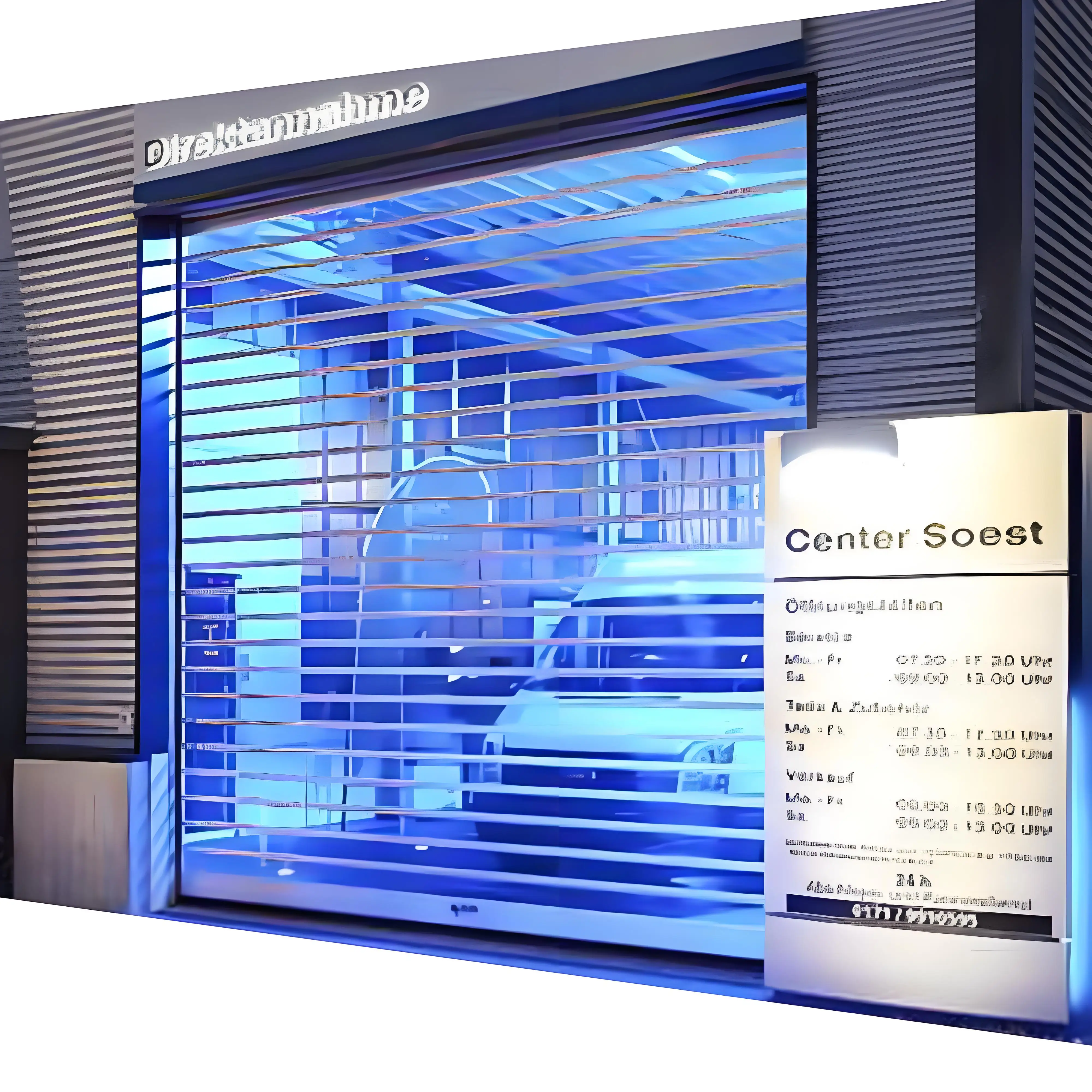 Modern Design Transparent PVC Rolling Shutter Door With Aluminum Guide for Shopping Mall Entrance