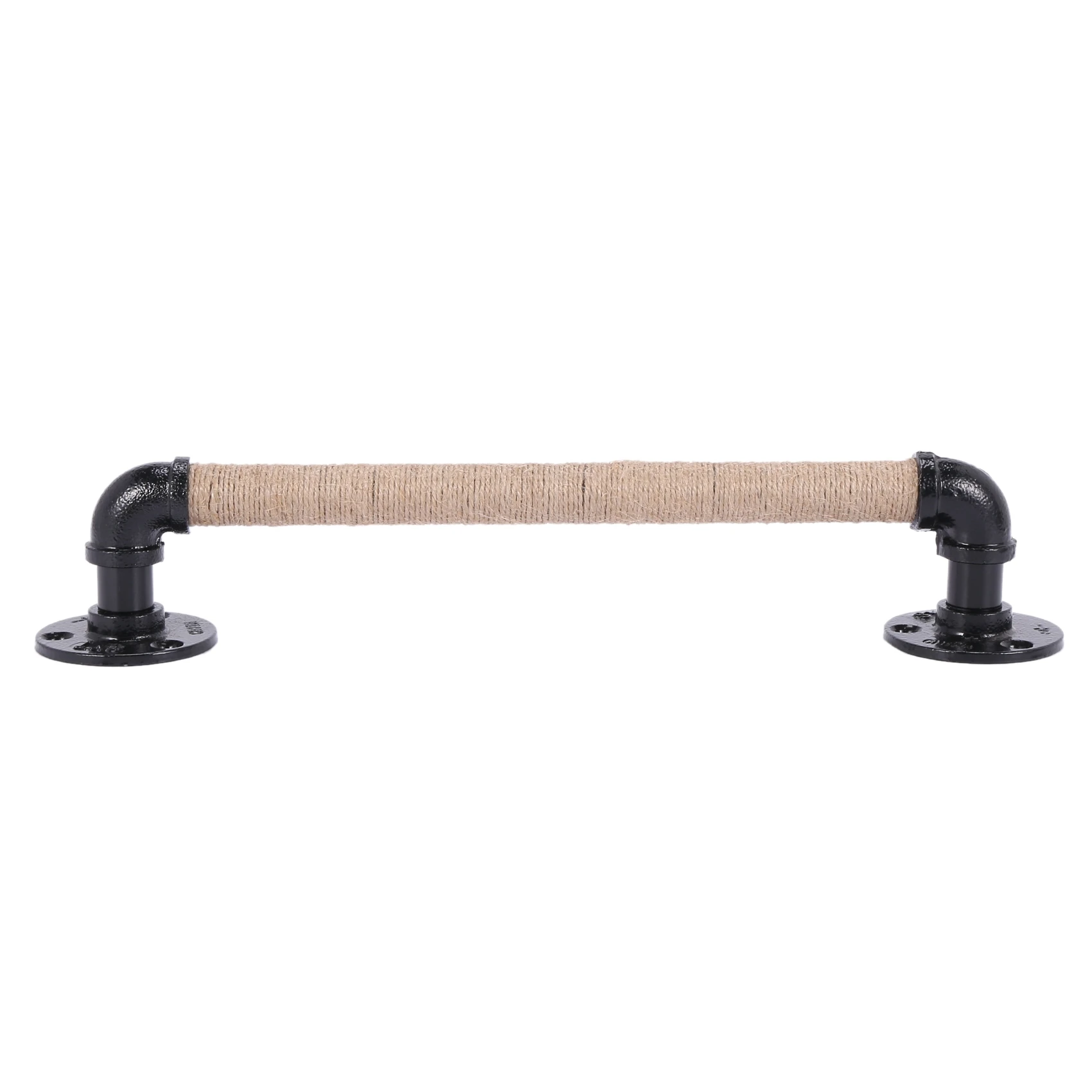 Industrial Style Pipe Furniture Handle Barn Sliding Wooden Door Handles Black Antique Vintage European Wrought Iron Rope Handle