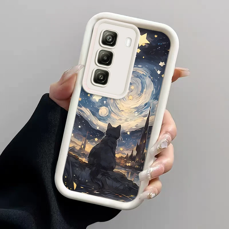 Hot 50 Starry Cat New Sky Eye Handyhülle für Infinix Hot 50 40 30 30Play 10 40Pro 20S 30i 20 12i 9 ITEL S23 A18S A70 P55 Cover