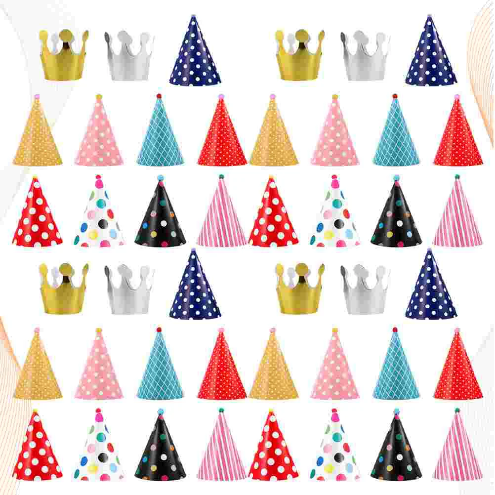 44pcs Chic Birthday Paper Hat Creative Children Photo Props Unique Paper Party Supplies Favors for Kids