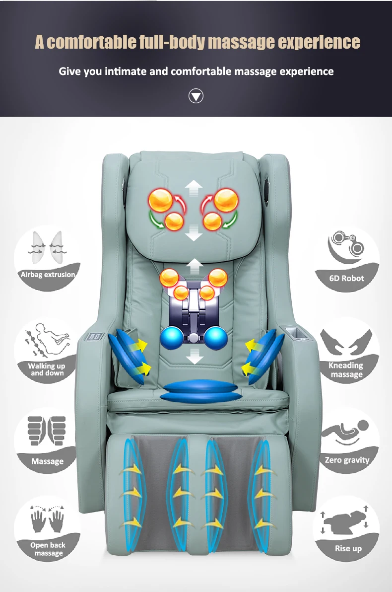 Leather Shiatsu Massage Chair Hot Compress Vibrating Zero Gravity Portable Foldable Design For Body Relaxation USB Rechargeable