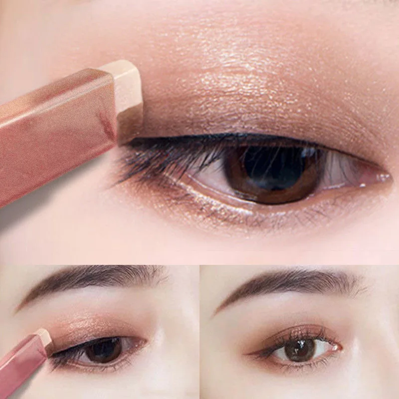 Two-color eye shadow stick gradient eye modification eye shadow pen is not easy to smudge lazy eye shadow stick eye makeup tool