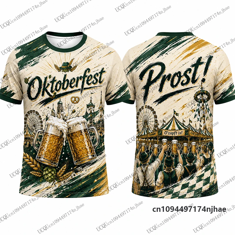 Neues Deutschland Oktoberfest 2026 Prost! Bedrucktes Fußballtrikot für Herren, T-Shirt, Sommer, atmungsaktiv, Sport-T-Shirt, lässige Oberteile für Kinder/Erwachsene – Detail 7