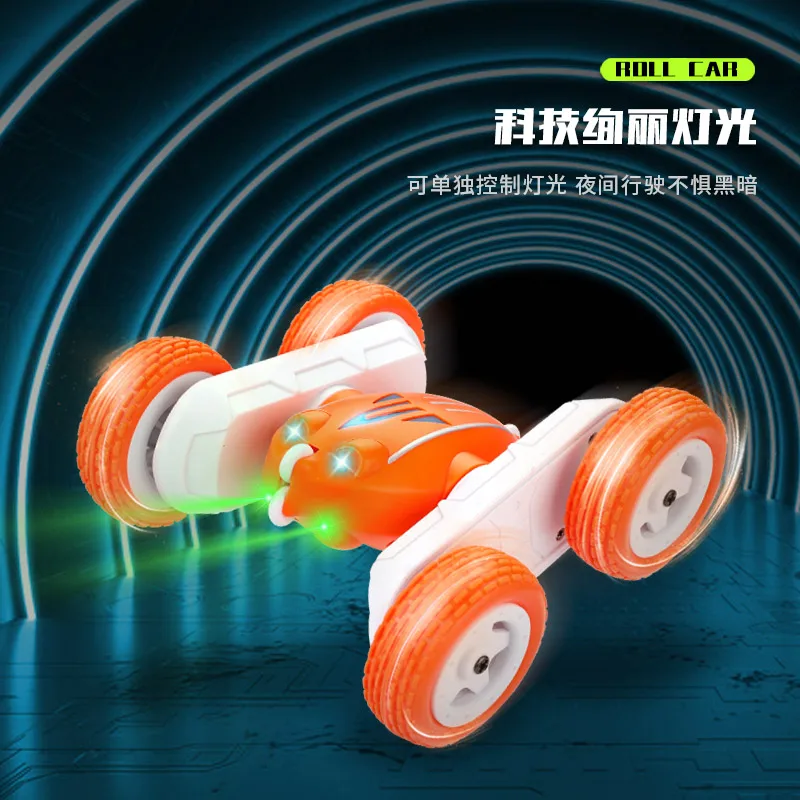 Children\'s remote-controlled mini car rollover double-sided stunt car 360 degree tipper off-road racing toy Zhiyi toy