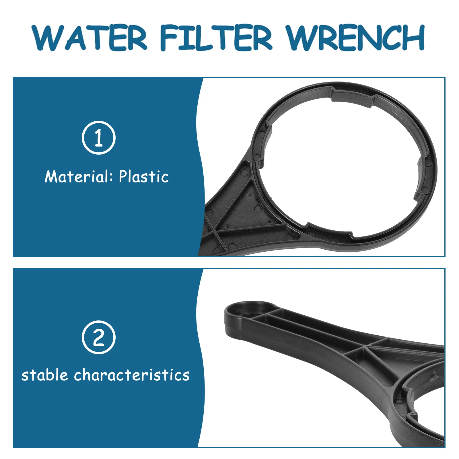 

4pcs Black 20 Inch Filter Bottle Wrench for Purifier Cartridge Housing Easy Replacement Durable High Grade Material