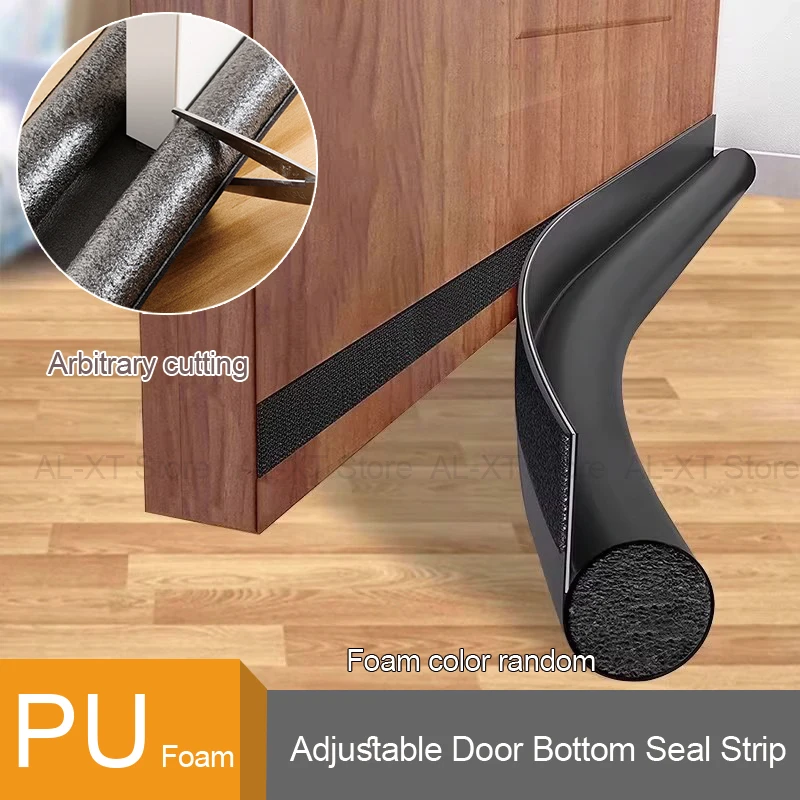 1 قطعة قابل للتعديل الباب أسفل بولي Foam رغوة شريط عازل تحت الباب مشروع سدادة مكافحة البرد الفجوة مانع ختم الباب/نافذة حجب كتلة