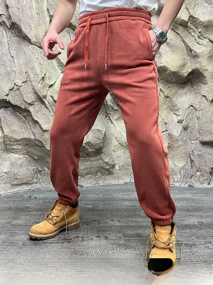 

Double-Sided Fce Outdoor Men's Thermal Storage Sweatpants Windproof Warm Straight Leg mid Waist Long Pants American Casual