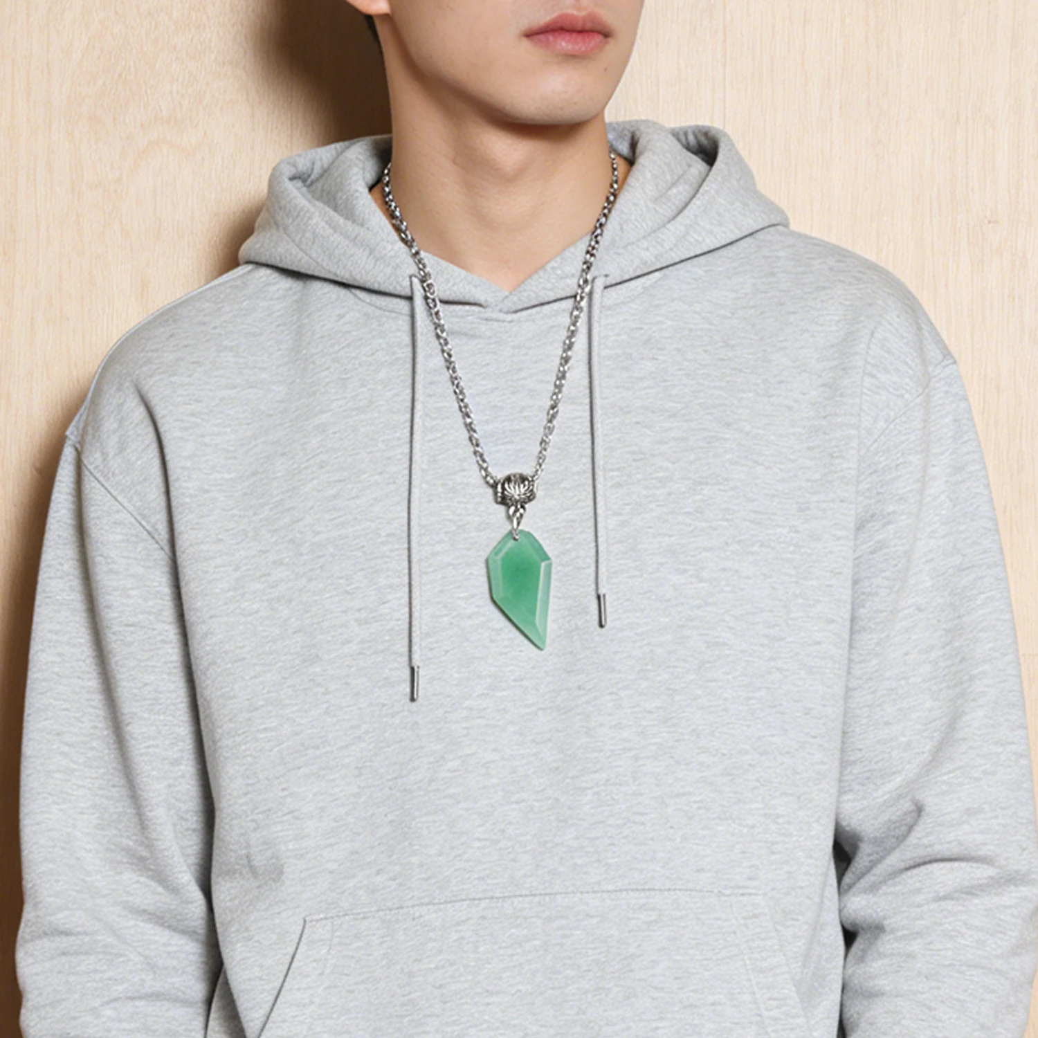 Natural crystal half heart-shaped cut surface simple and fashionable foreign trade source pendant accessories pendant accessorie