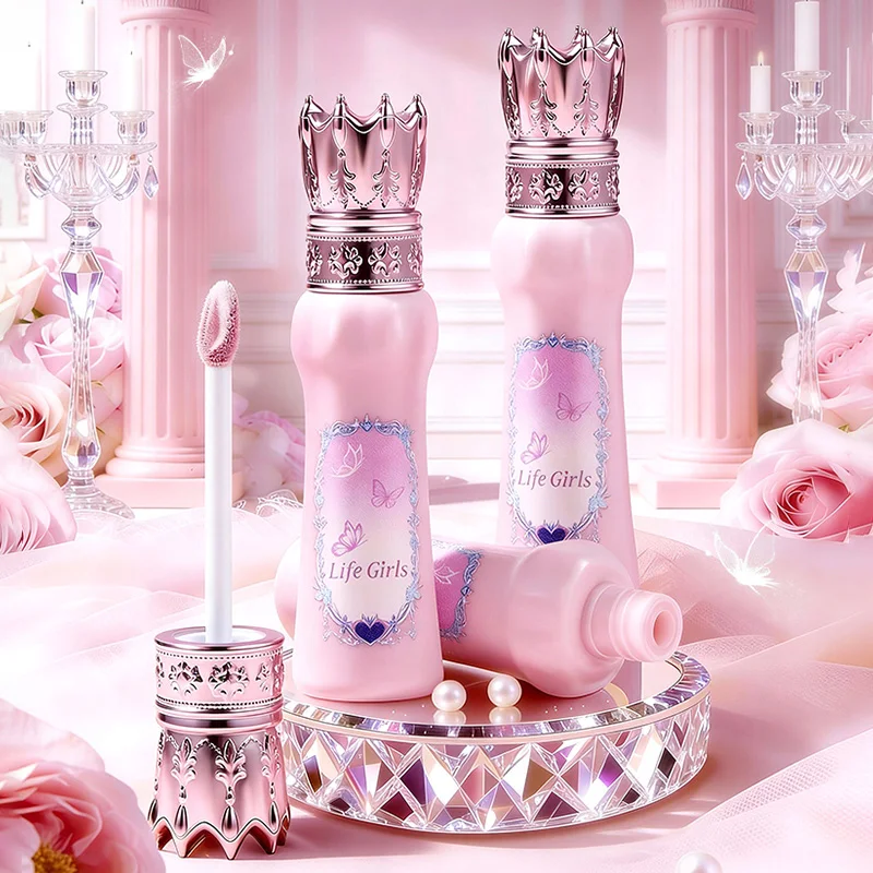 Corrector Iluminador Hua Yin Ji, un aspecto rosa tierno para una chica de piel clara, maquillaje natural nude y un aspecto natural, flores