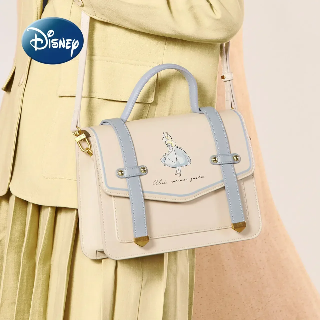 

Disney Alice Original Fashion Women's Handbag High Quality Large Capacity Luxury Brand JK Style Girls One Shoulder Messenger Bag