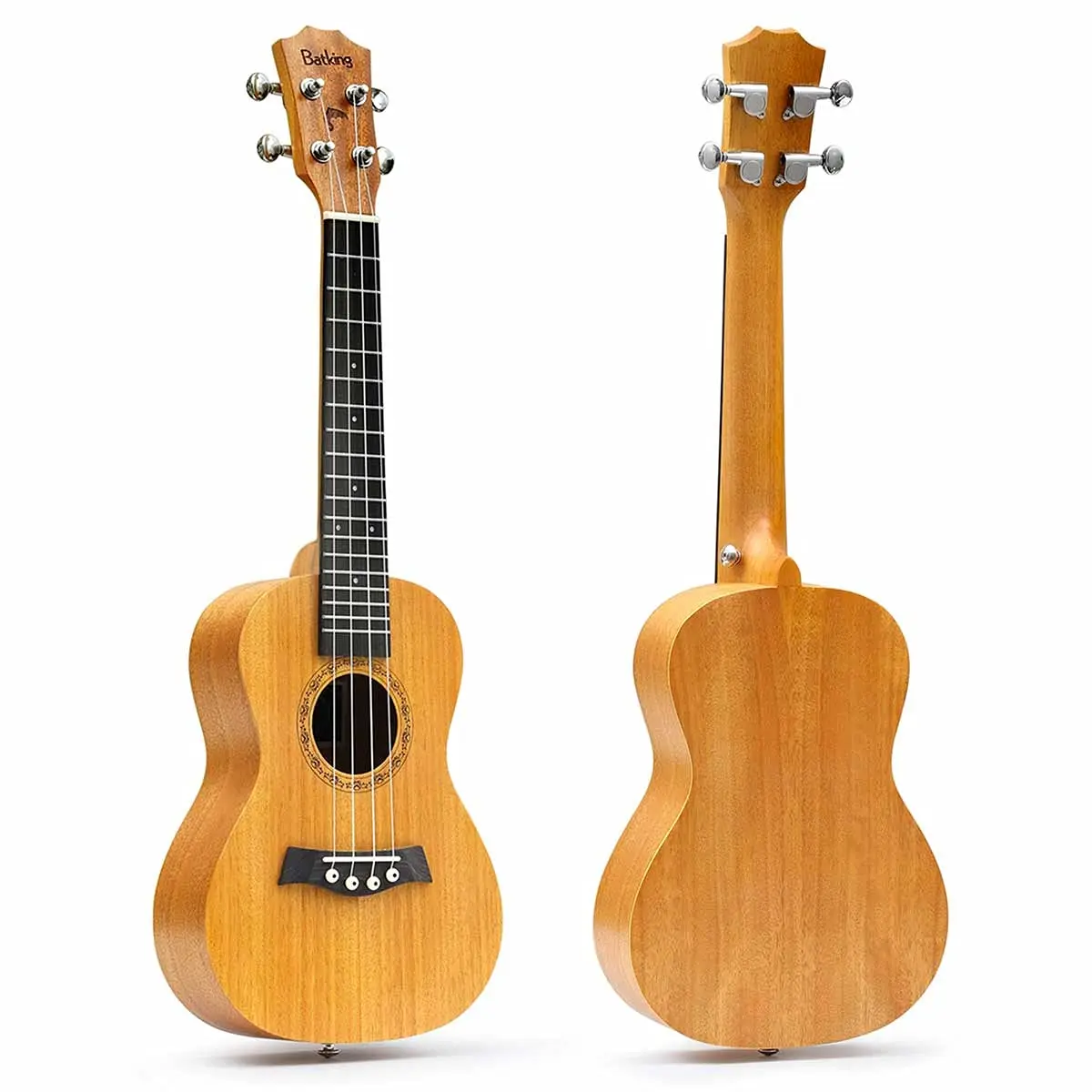 Mahogany Ukulele Accessories with Ukulele Solid Top Mahogany  With Gig Bag,Strap,Nylon String,Electric Tuner,Picks