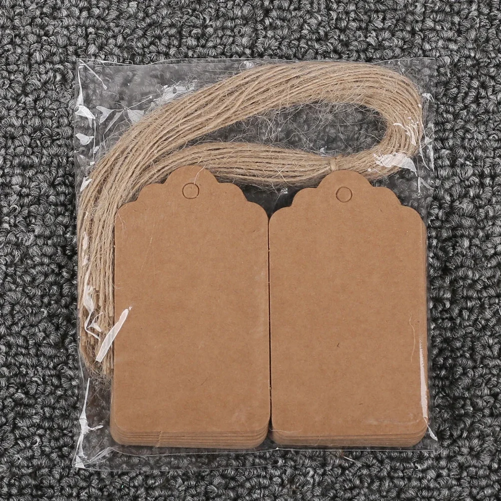 20Pcs Gift Bags Tags Multifunction Blank Paper Tags Display Labels with Hemp Rope Price Tags for Gifts Crafts Parties