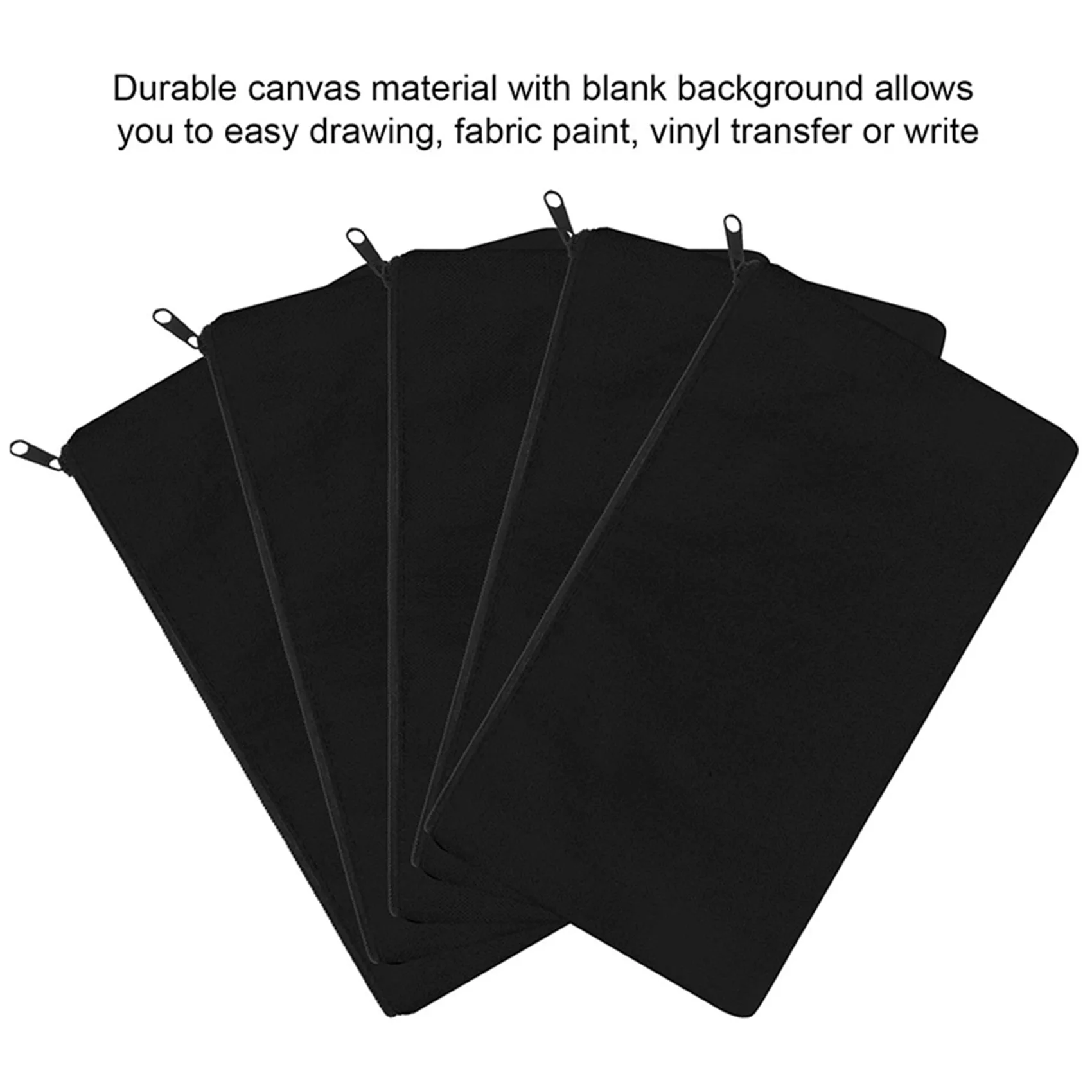 ABFK 80Pcs Canvas Makeup Bags Zipper Pouch Bags Pencil Case Blank DIY Craft Bags Cosmetic Pouch For Travel DIY Craft School