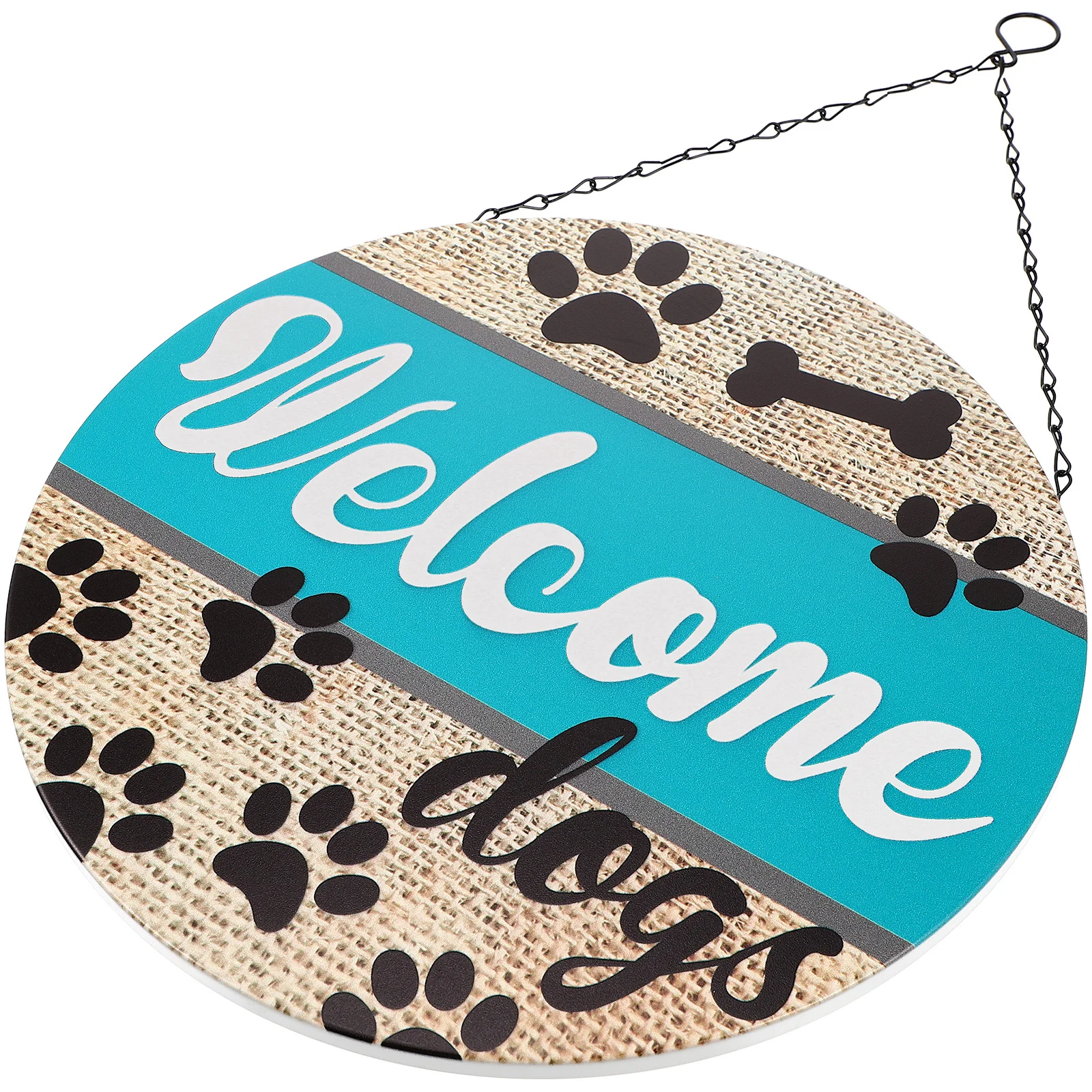 

Iron Round Wall Decor Pendant with Welcome Sign for Front Door Home Decorative Porch Accessory Wear-Resistant Hanging Plate
