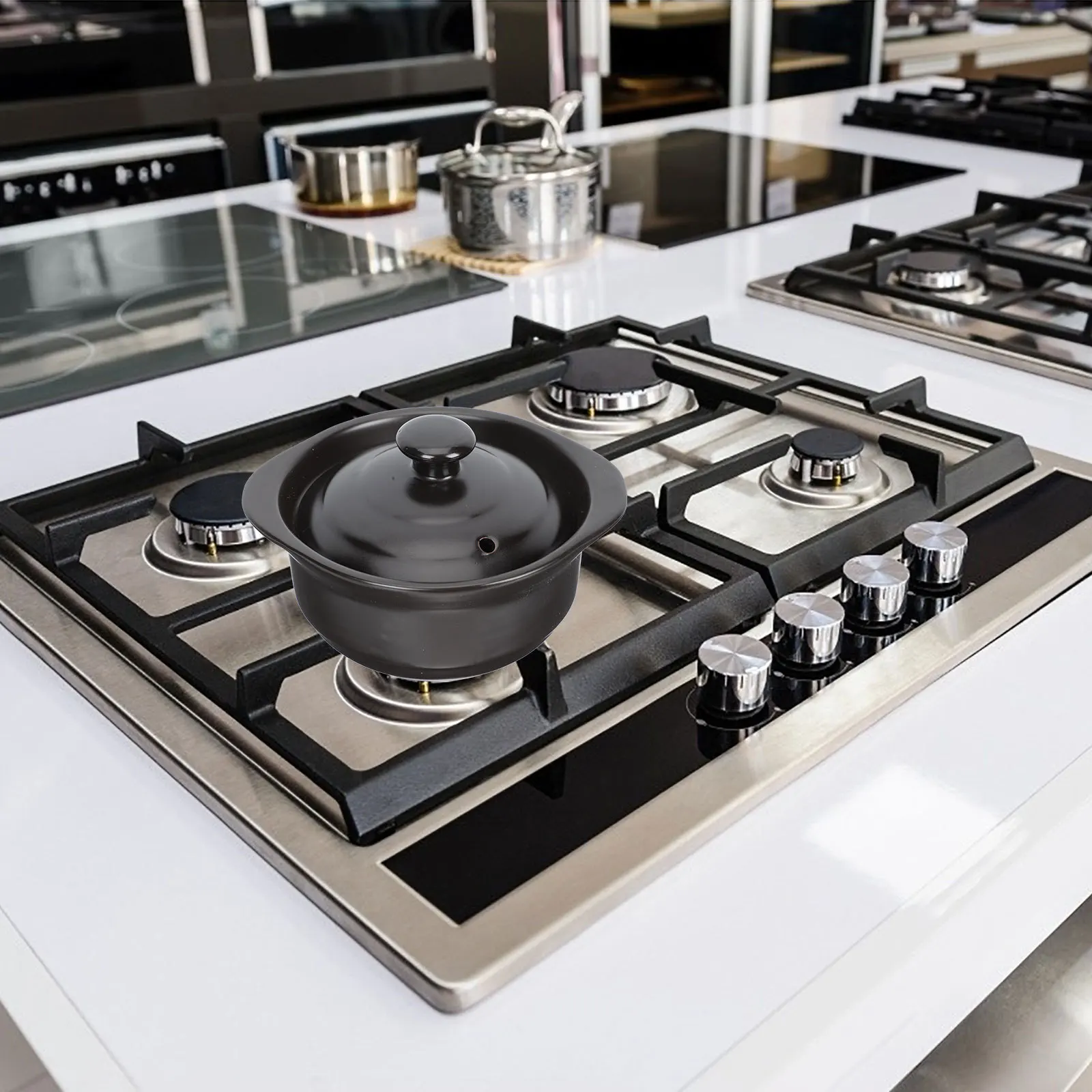 

1Pcs Multi-Function Ceramic Stew Pot Heat-Resistant Soup Pot Household Kitchen Braised Chicken Casserole Cooking Tool