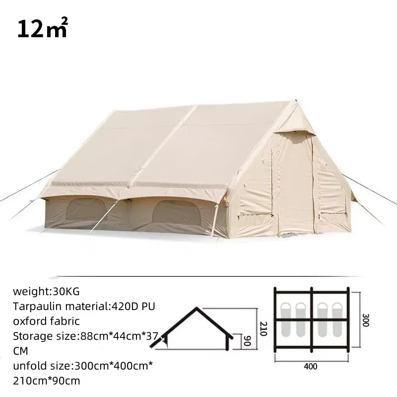 Luxury Portable Automatic Inflatable Camping Tents for Summer Outdoor Travel Fast Build with Two Bedrooms and Star Light Effect