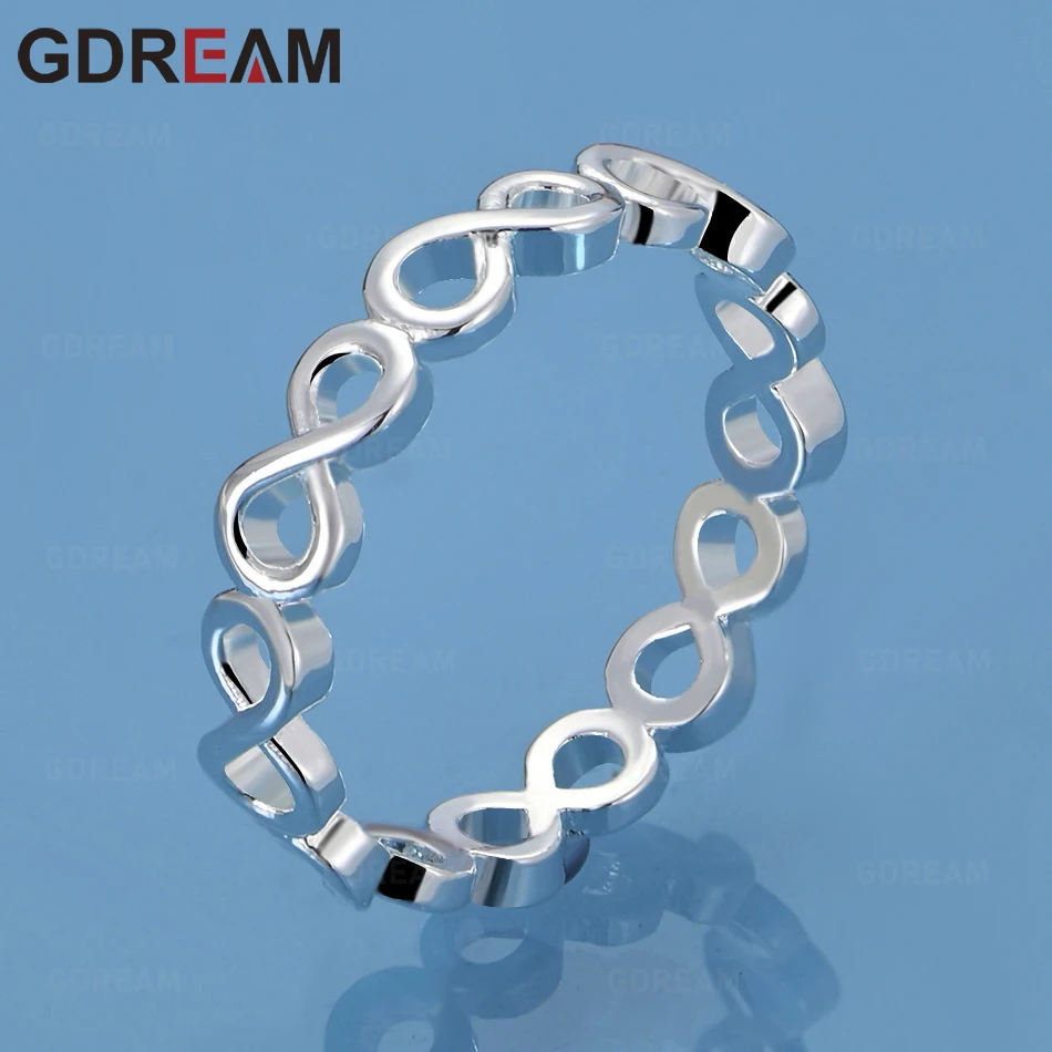 Gdream 925 Sterling Silver Oval Openwork Number 8 Ring For Women, Vintage Style, Personalized Accessory, Gift, Jewelry