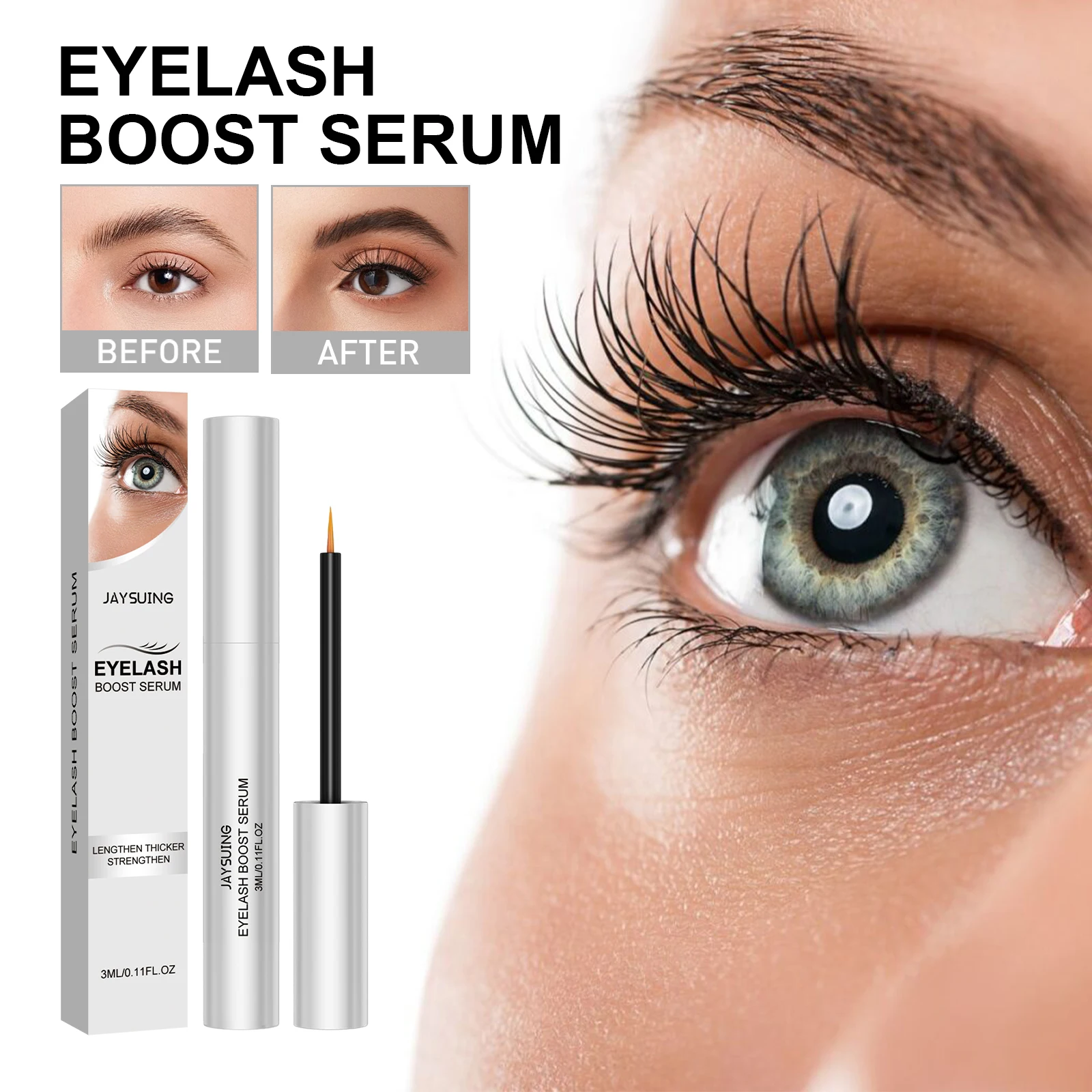 Jaysuing Eyelash Growth Serum Lifting Eyelashes Enhancer Eye Lash Fuller Thicker Nourish Lashes Longer Female Makeup Cosmetics