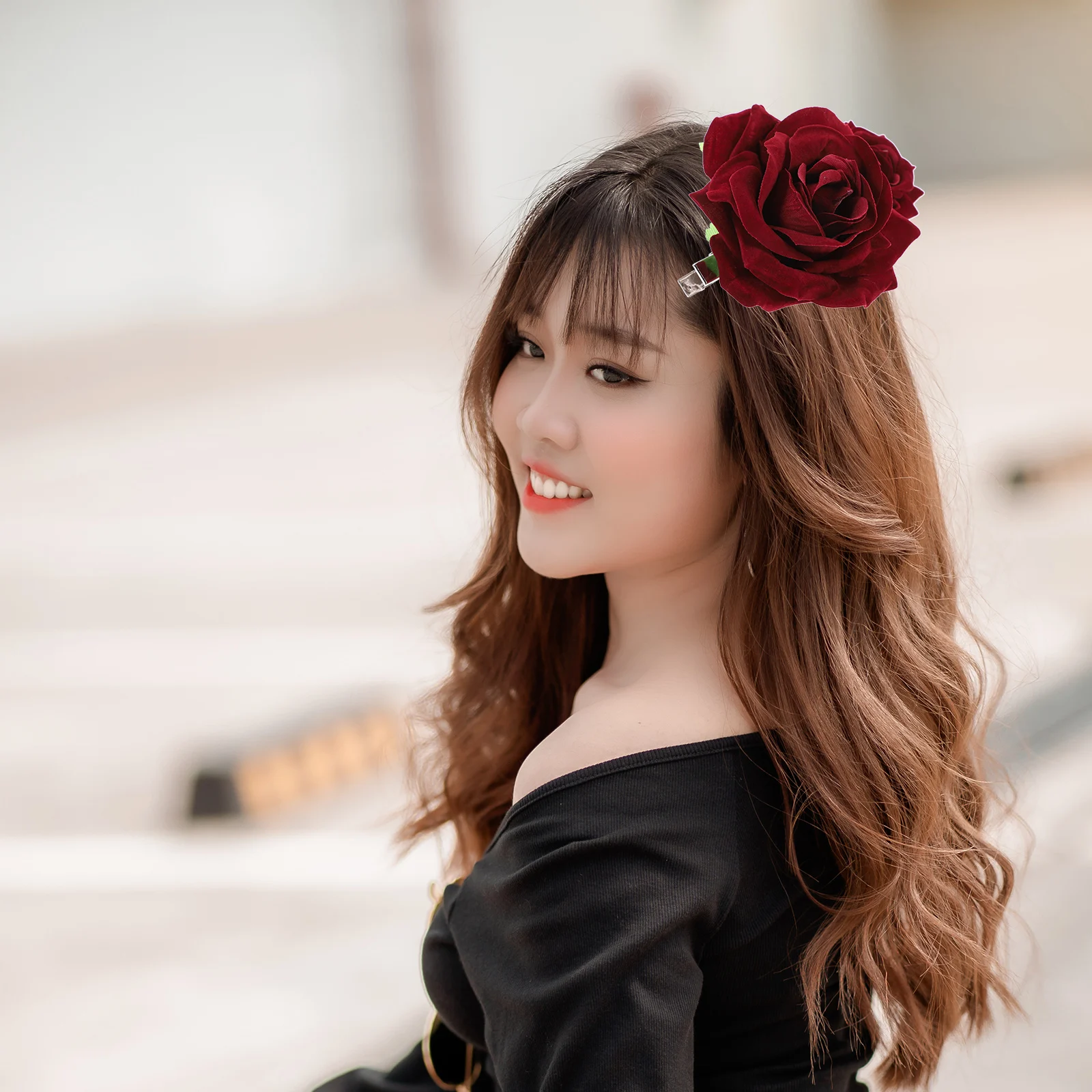 

Elegant Rose Flower Hairpin Artificial Brooch Wedding Accessories Bridesmaid Bridal Groom Party Valentine's Day Cloth Hair Clips