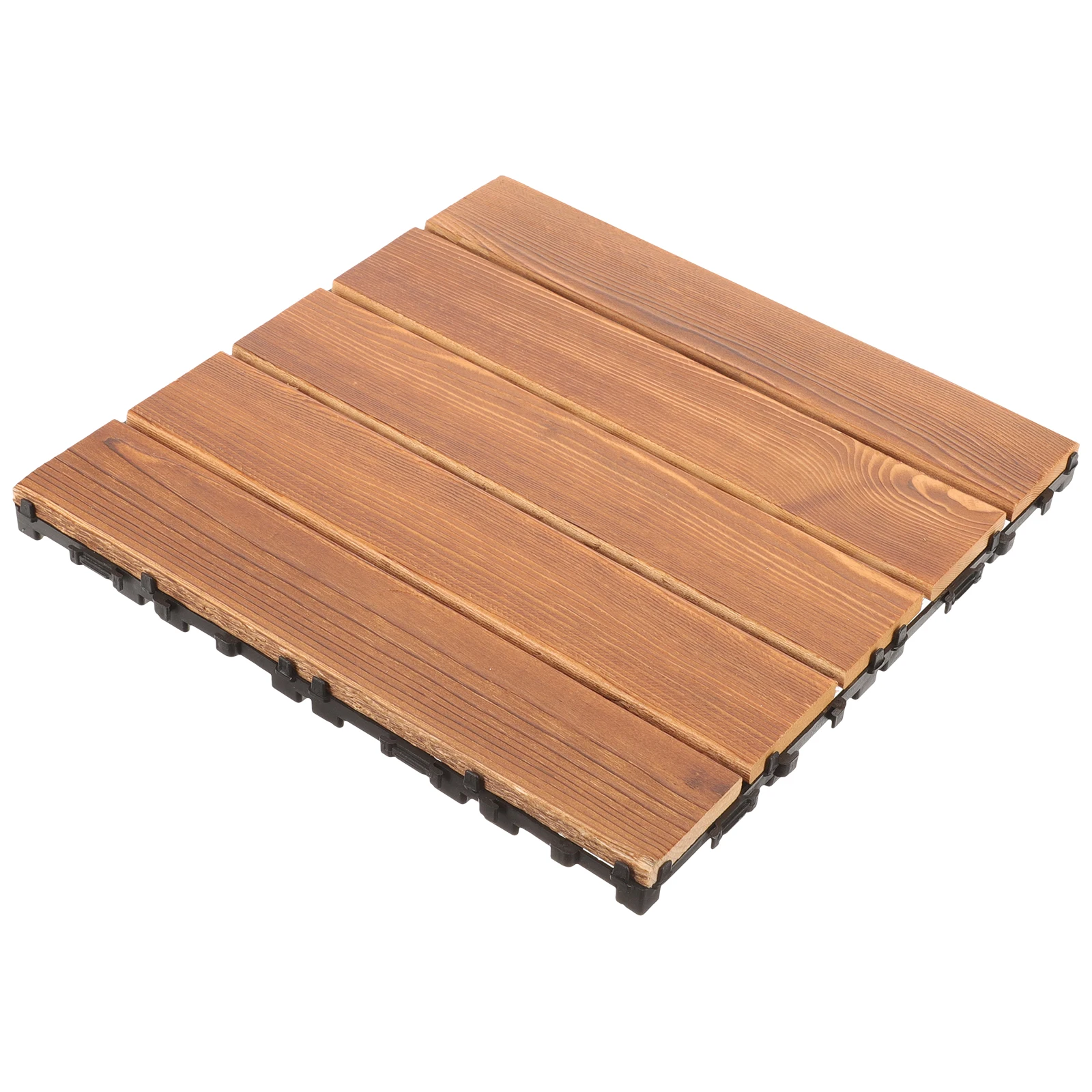 

Interlocking Outdoor Wood Flooring for Patio Balcony Garden Waterproof Decking Carbonized Solid Weather Drainage Design