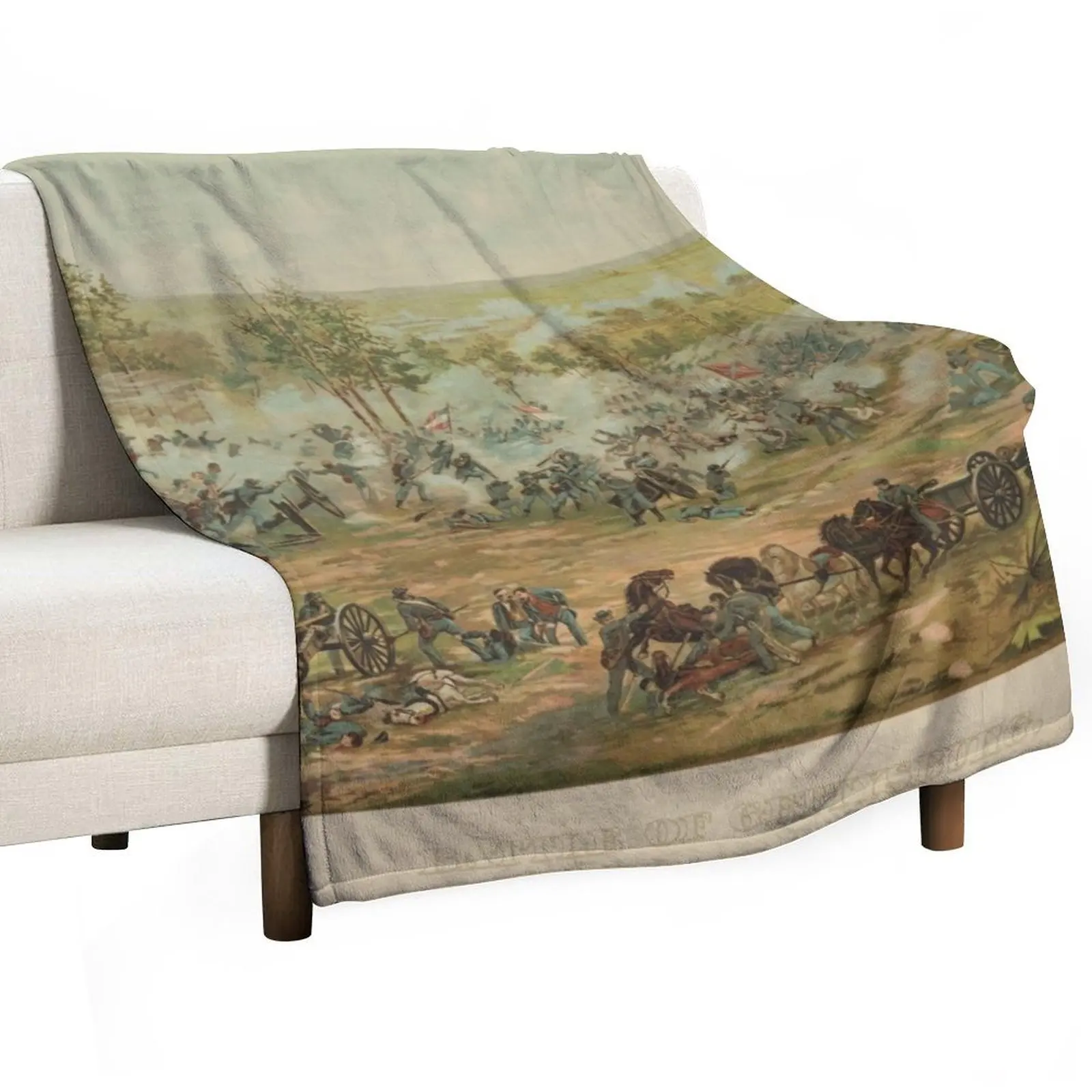 Battle of Gettysburg by Paul Philippoteaux (1898) Throw Blanket Hairy for winter Single Blankets