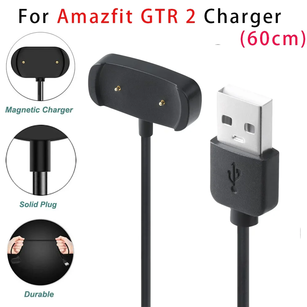 USB Charger For Amazfit GTR 2/GTR 2e/Bip U Pro/Pop Pro Charging Cable For Amazfit GTS 2 Mini/GTS 2e/T-rex Pro/Bip 3 Pro Charger