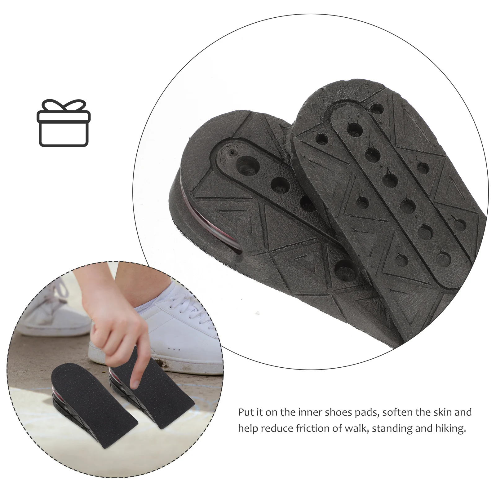 Plantillas invisibles para aumentar la altura, inserciones de elevación del talón para zapatos, cómodas almohadillas para el talón, herramienta para el cuidado de los pies, antideslizantes, 4 Uds.