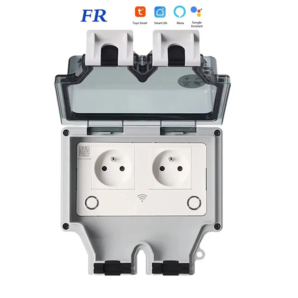 Tuya Waterdichte Elektrische Stopcontact EU FR KR IL IP66 Outdoor Socket Met Timer Wifi Smart Life Stopcontacten 220V Dual Master