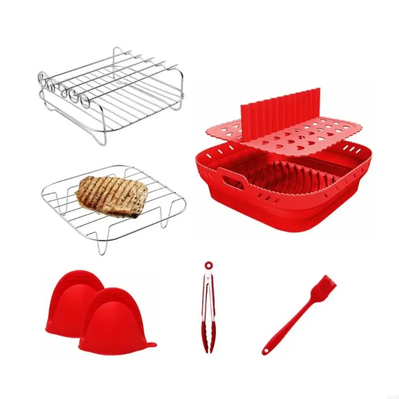 D0AB Air Fryers nướng khay silicone chia