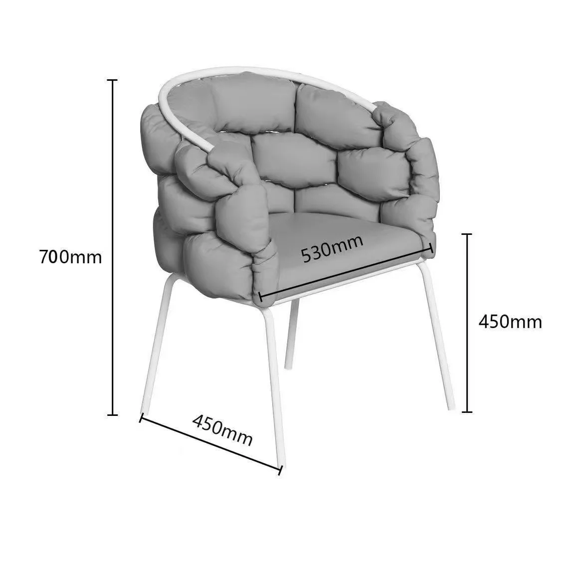 New Design Velvet Beige Tufted Minimalist Restaurant Velvet Chair Manicure Makeup Dinning Chair