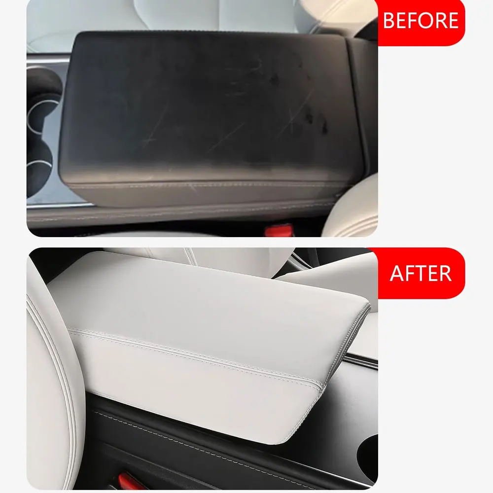 For Tesla Model 3 highland Model Y Center Console Cover Armrest Box Protector Lid Pad Central Control Mat Waterproof Leather