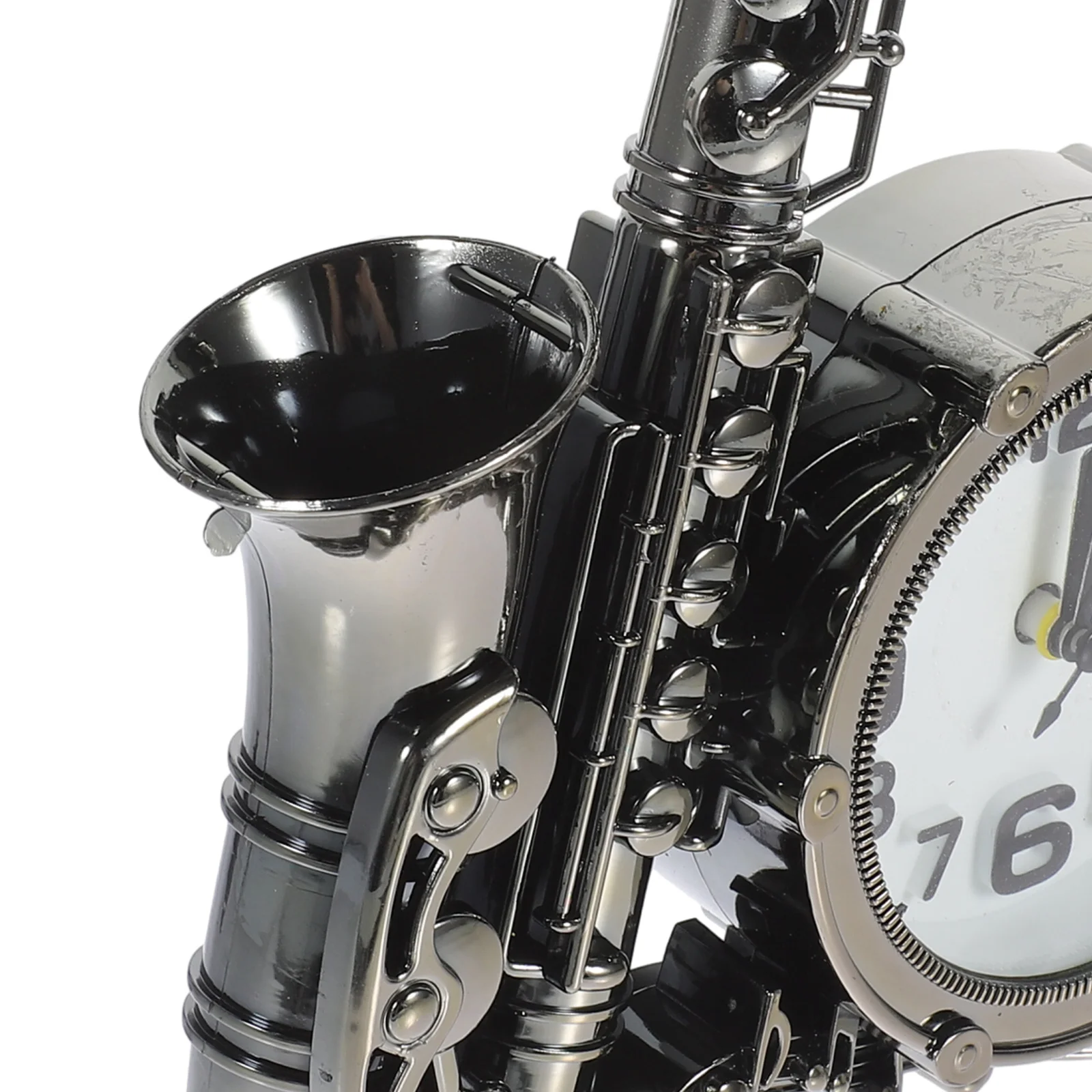 

Saxophone Shaped Retro Alarm Clock Decorative Small Size for Bedroom Desktop Bedside Clock Home Use Random Color