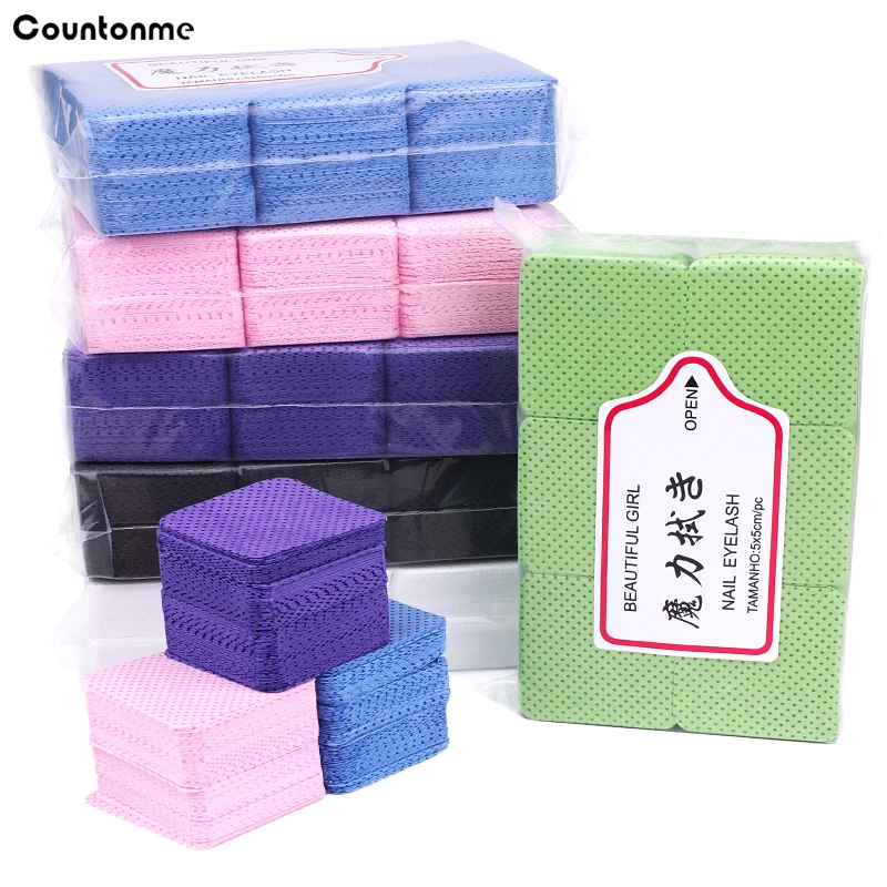 540Pcs/Pack Lint-free Nail Polish Remover Napkin Colorful Cotton Wipes Paper Pads UV Gel Dust Cleaner Cleaning For Manicure Tool