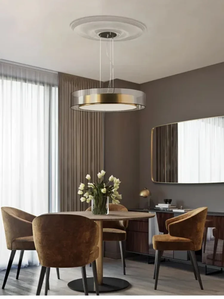 Post-modern Simple Atmosphere Ring Pendant Light Nordic Round Ceiling Light Restaurant Bedroom Living Room Home Decor Lighting