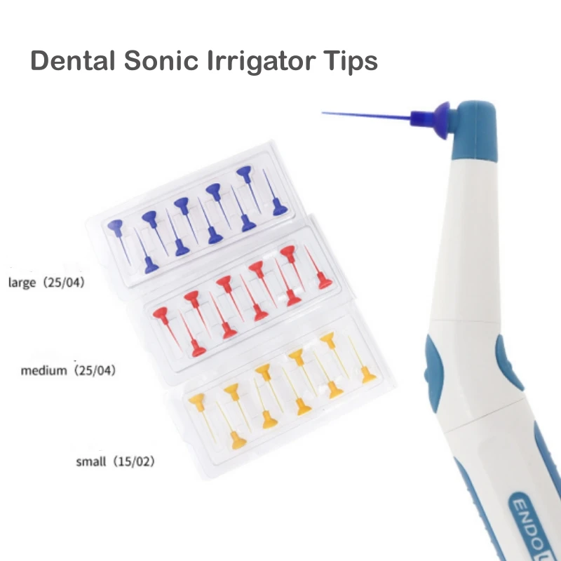 20PCS Dental Sonic Irrigator Tips Plastic Root Canal Cleaning Washing Activator Tips Yellow/Blue/Red