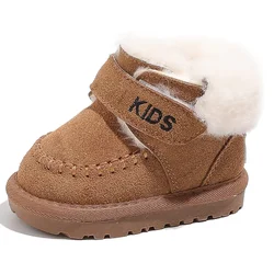 Children's Snow Boots Plush Warm Baby Girls Casual Shoes Winter Boys' Short Boots Soft Sole Anti-slip Baby Cotton Shoes