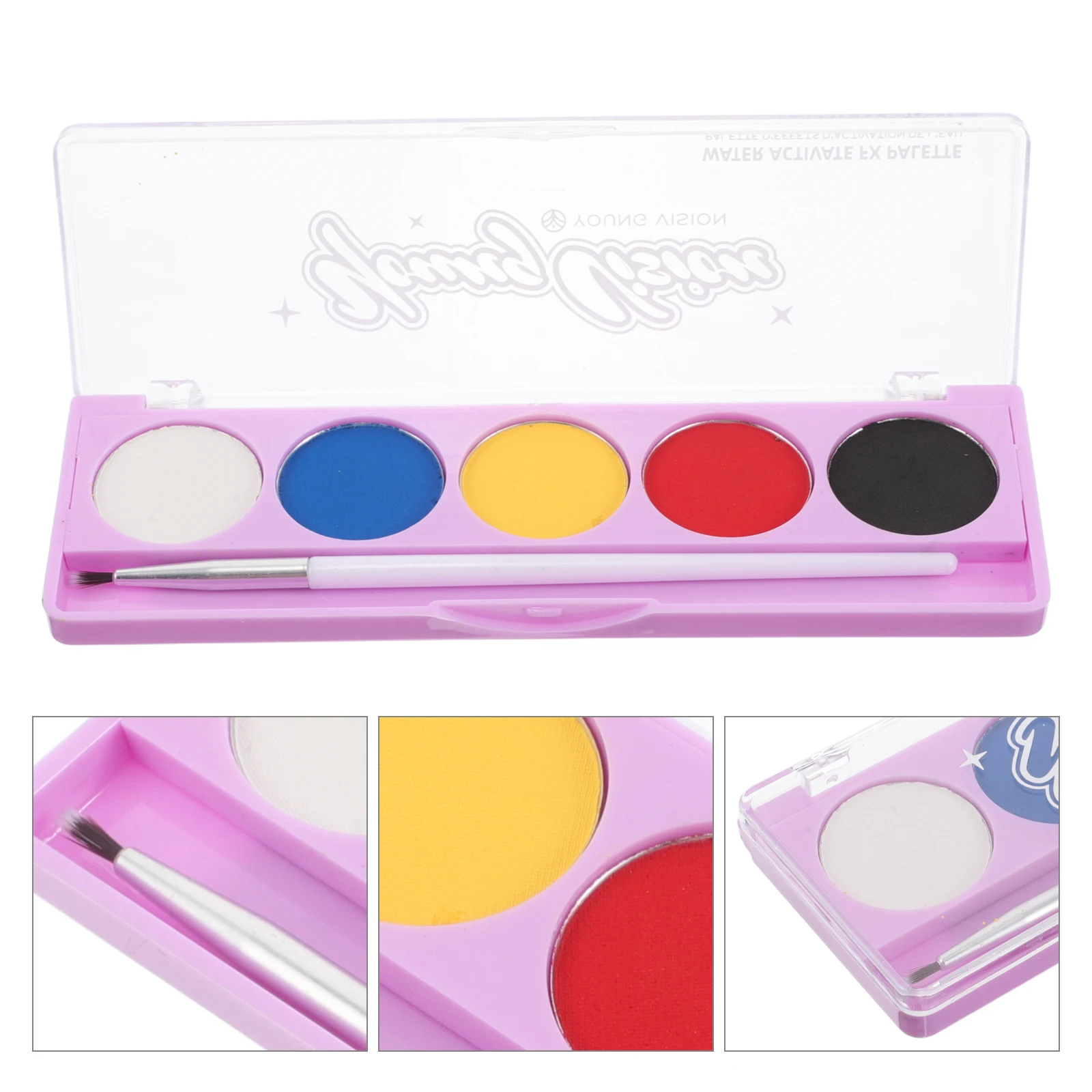 

Vibrant Water Activated Face Paint Palette 12 Colors Body Makeup Kit Portable Eyeliner Tattoo Pigment For Halloween