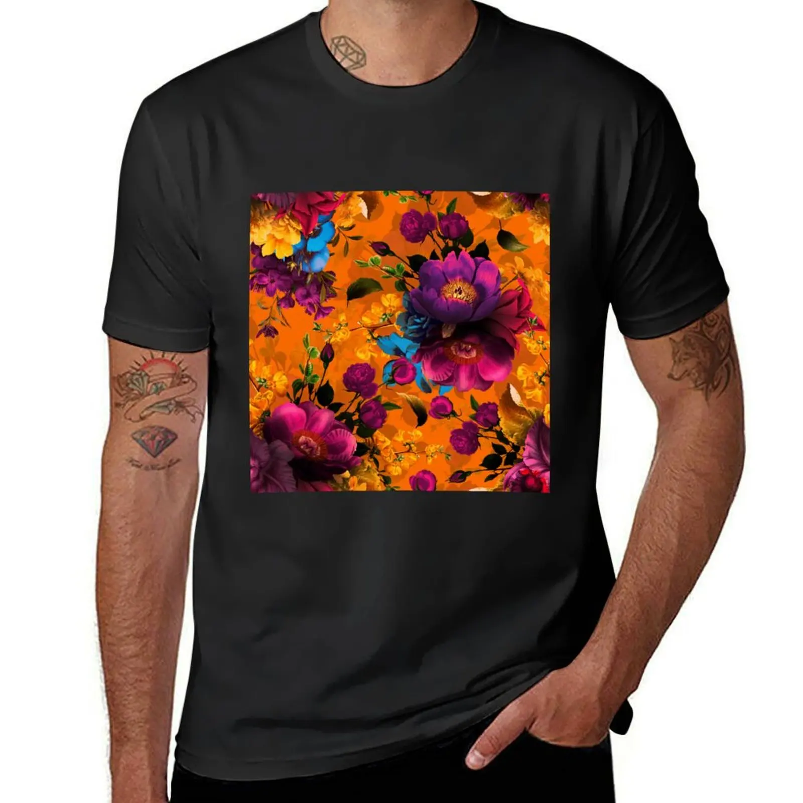 

Moody florals - Mystic Botanical Night Garden 6 T-Shirt Short sleeve tee graphics big and tall t shirts for men