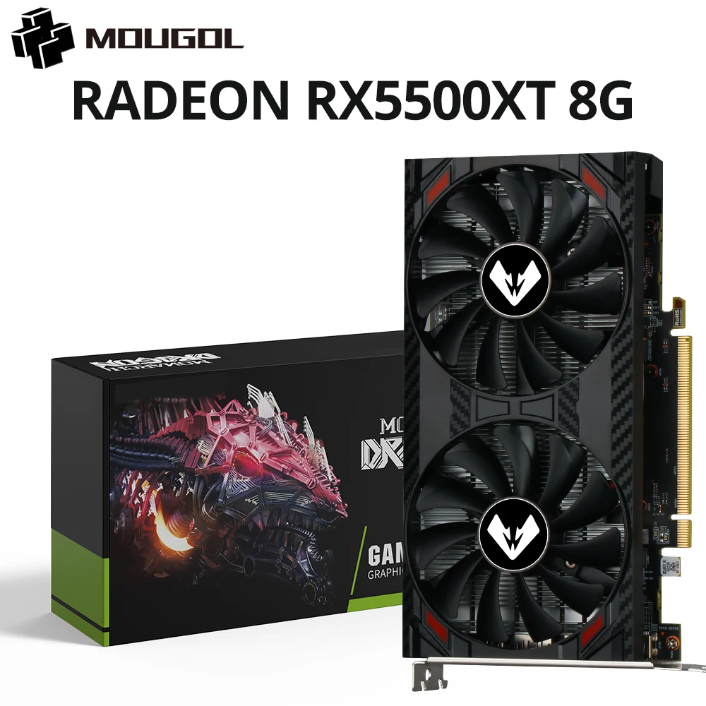 MOUGOL New AMD Radeon RX6500XT 4G Graphics Card GDDR6 Video Memory Gaming Card HDMI-compatible DP Direx12 Computer Components
