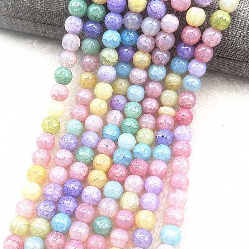 30pcs 8mm Imitation Natural Stone Round Glass Beads Loose Spacer Beads for Jewelry Making DIY Bracelet Necklace Accessories