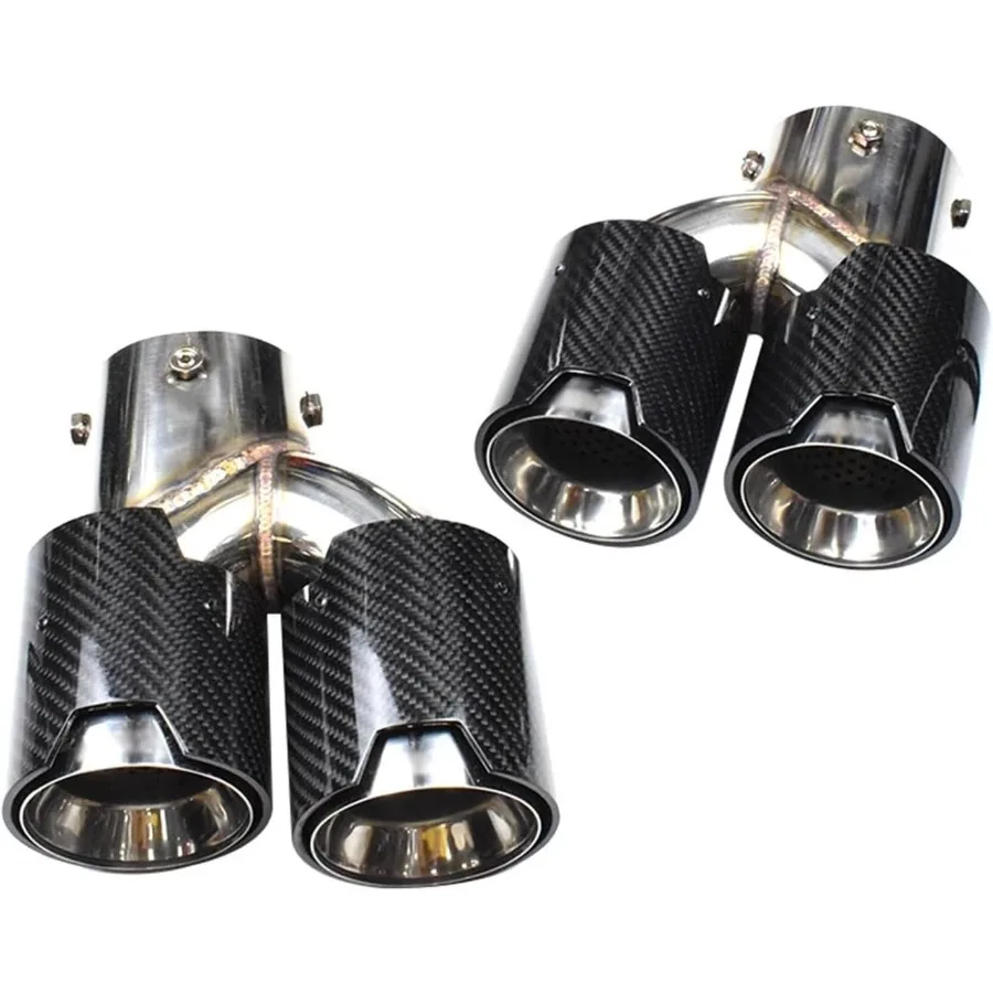 

Compatible for BMW 2021-2023 G23 M440i G20 G21 M340i G42 M240i Black 4 Outlet Carbon Fiber Exhaust Tip with Chrome Finish