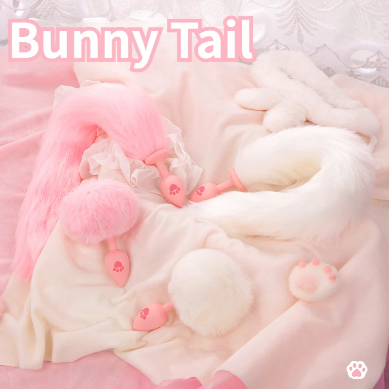 Siliconen Bunny Tail Anale Plug Schattige Cosplay Tail Accessoire Erotische Seksspeeltje Kat Poot Buttplug Volwassen Speelgoed Voor Vrouwen Mannen Anus Sex Shop