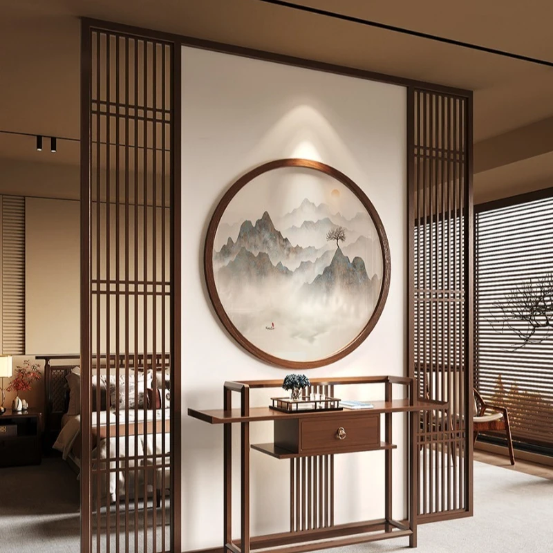 

Living Room Hotel Entrance Office Solid Wood Hall Villa Self-built House Landscape Background