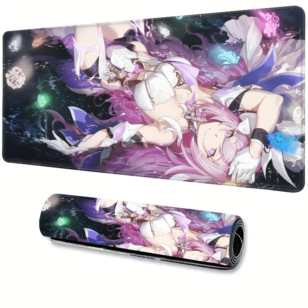

Cute Elysia Fashion Hot Game Honkai Impact Mouse Pad Non-Slip Rubber Edge locking mousepads Game play mats for notebook computer