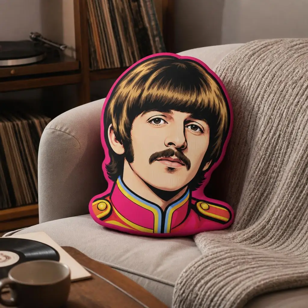 Beatles Inspired 1960s British Rock Musician Shaped Throw Pillow Cushion Stuffed Sofa Home Decor Classic Music Fans Gift