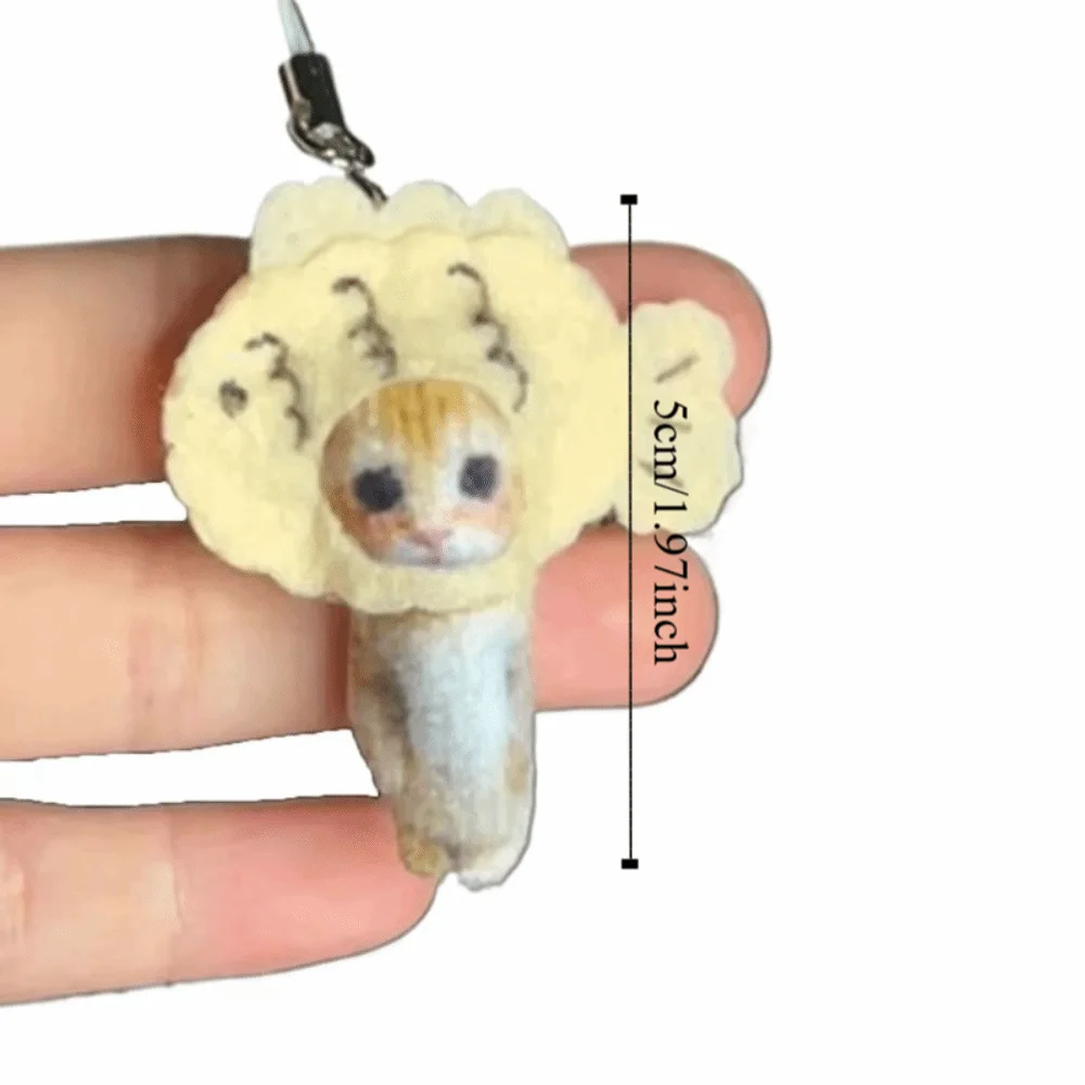 Kreatives Design Cartoon Kakerlake Katze Material Material Paket Puppe Schlüsselanhänger Kakerlake Katze Schlüsselanhänger Material Neuheit Stil