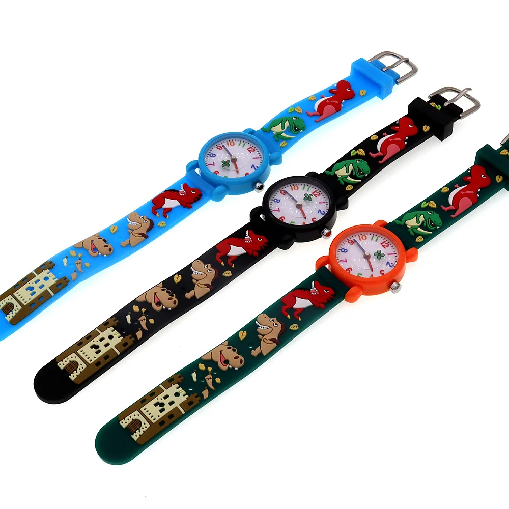 3Pcs Children's Quartz Watch Set Waterproof Kids Wristwatch for Boys and Girls Students Fashionable Watch